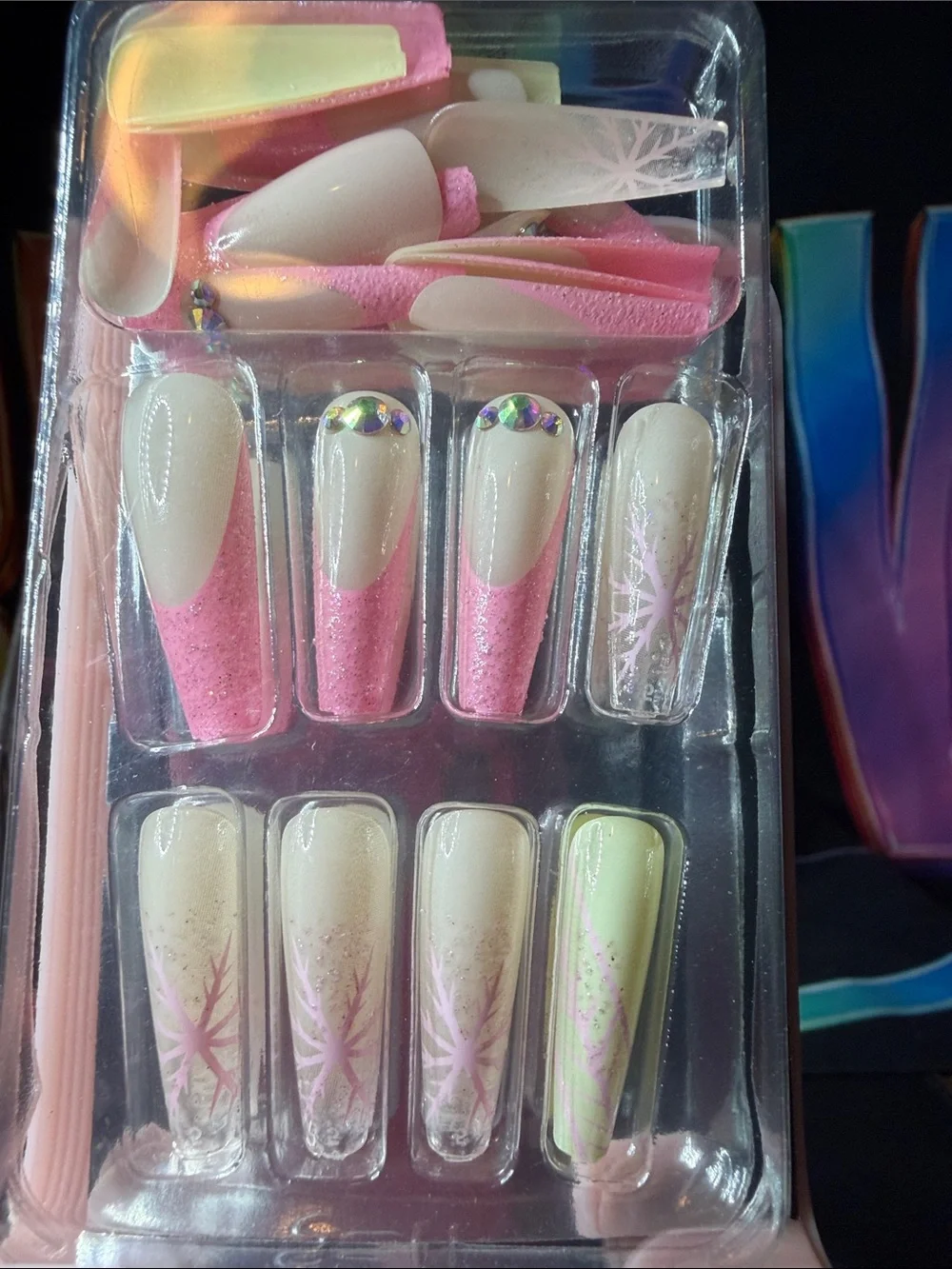 Pink & Cream Festive Press-On Nails